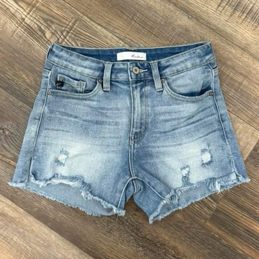 KanCan Light Blue Distressed Jean Shorts